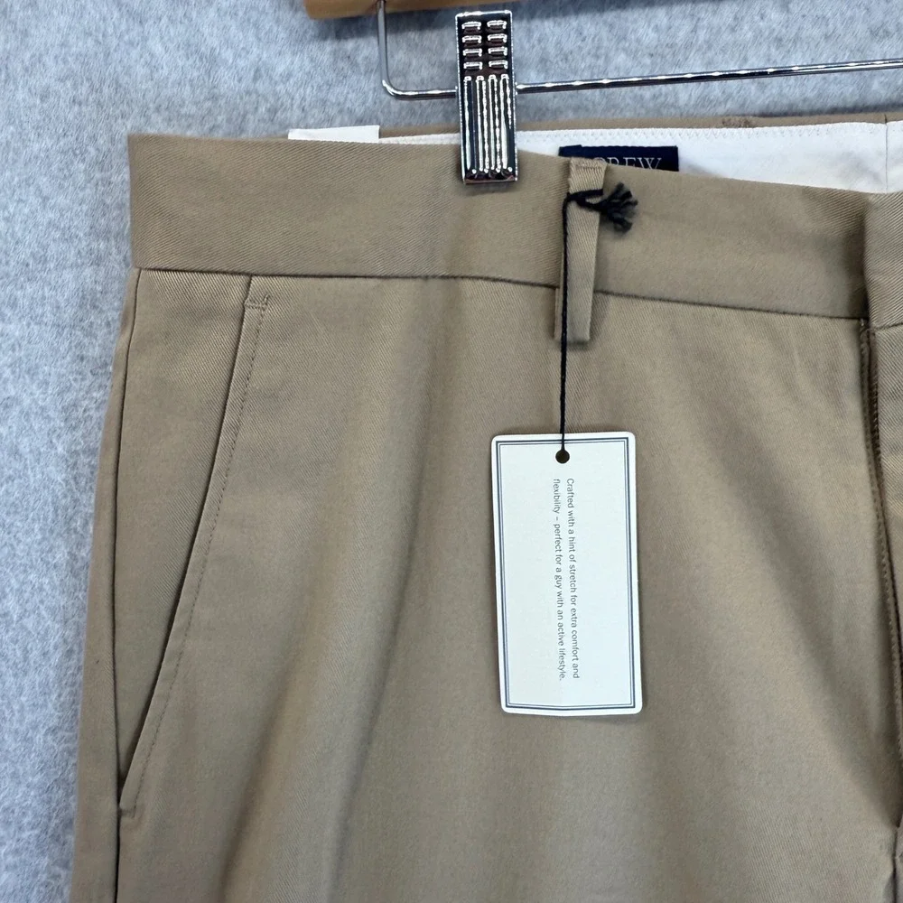 J.Crew Flex Bedford Pants Slim Fit Khaki Tan Chino Trousers Mens Size‎ 35x32 NWT